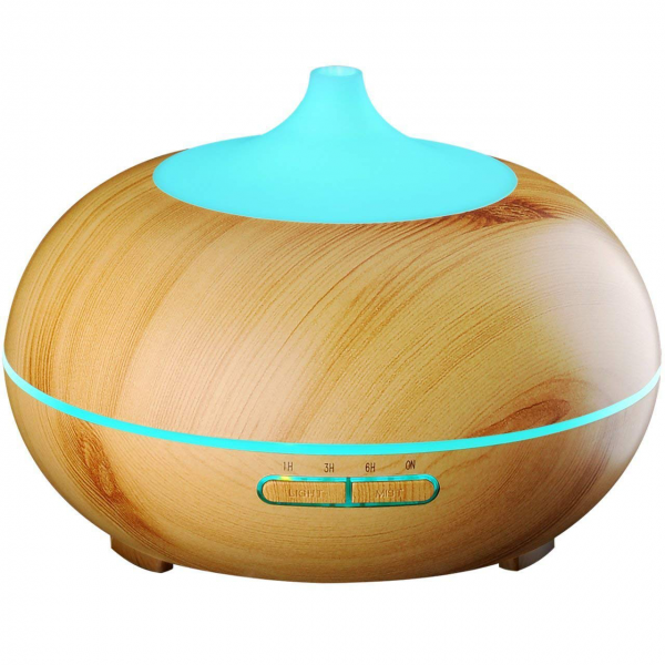 Wood Grain Ultrasonic Humidifier Oil Aroma Scent Diffuser